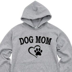 New Dog Mom Gray Hoodie Fleece Sweatshirt